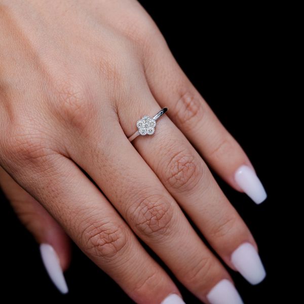 Diamond Milgrain Clover Engagement Ring - All Natural - 0.25ctw