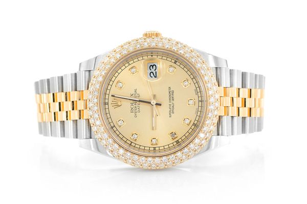 Rolex Datejust 41MM 18k Yellow Gold & Steel (126333) - 3.75ctw Diamond Bezel