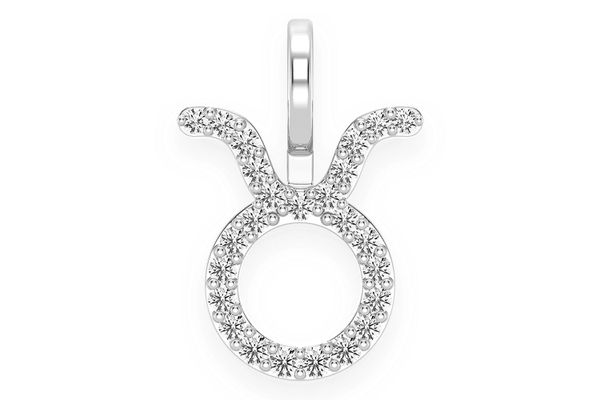 Taurus Zodiac Diamond Pendant 14k Solid Gold .10ctw