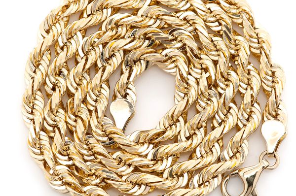 6MM Rope 14k Solid Gold Chain