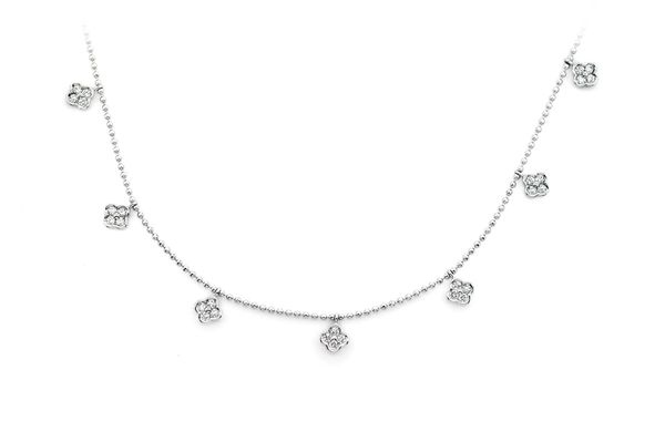 Clover Diamond Necklace 14k Solid Gold 0.50ctw