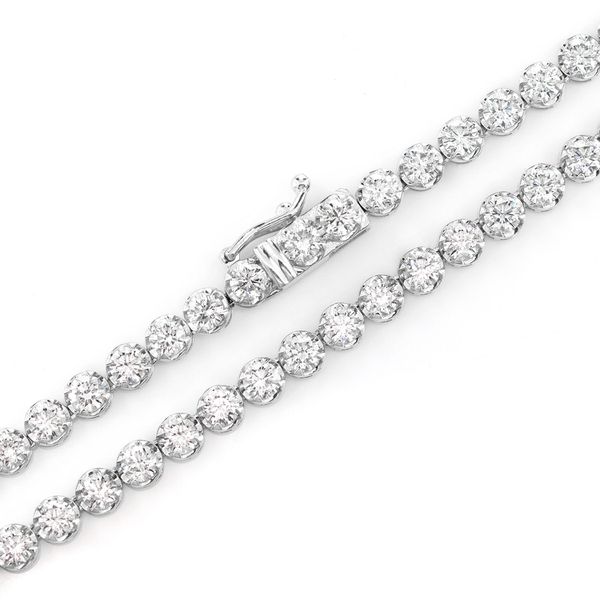 13pt Crown Set Diamond Tennis Necklace 14k Solid Gold 16.00ctw 