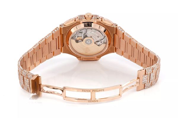 Icebox Patek Philippe 5980 Nautilus 40MM 18k Rose Gold 30.25ctw Fully Iced Out