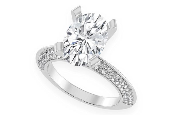 Kifey - 3.00ct Oval Solitaire - Knife Edge - Diamond Engagement Ring - All Natural Vs Diamonds