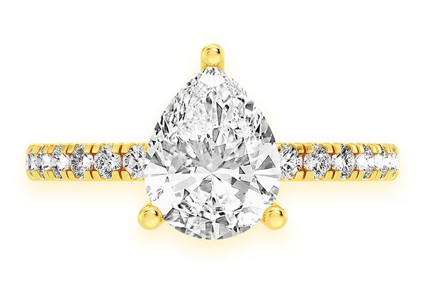 Thinn - 2.00ct Pear Solitaire - One Row Under Halo - Diamond Engagement Ring - All Natural