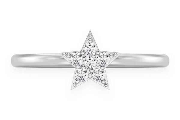 Star Diamond Ring 14k Solid Gold 0.10ctw 