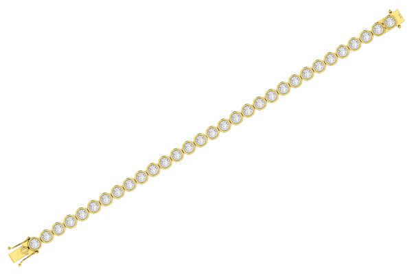 Bezel Set Miracle Diamond Tennis Bracelet 14k Solid Gold 3.00ctw