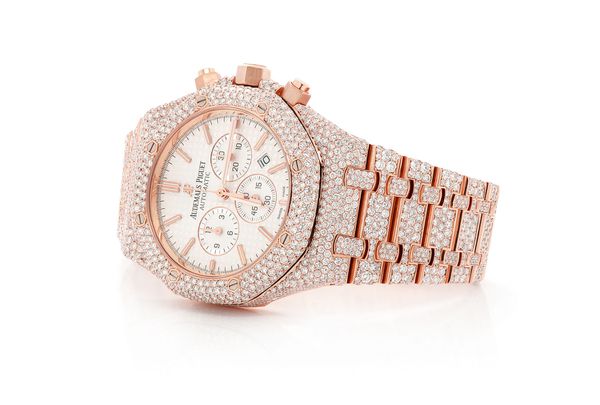 Audemars Piguet Royal Oak 18k Rose Gold - 21.75ctw Fully Iced Out