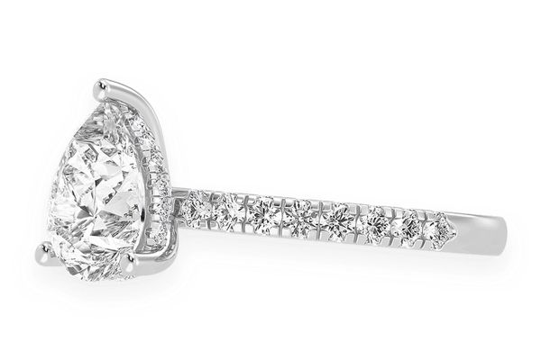 Thinn - 2.00ct Pear Solitaire - One Row Under Halo - Diamond Engagement Ring - All Natural