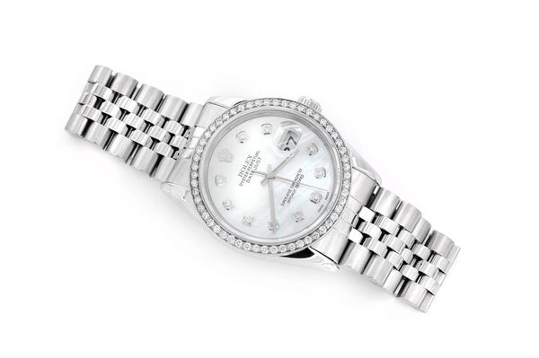 Rolex Datejust 36MM Steel (16220) - 1.00ctw Diamond Bezel