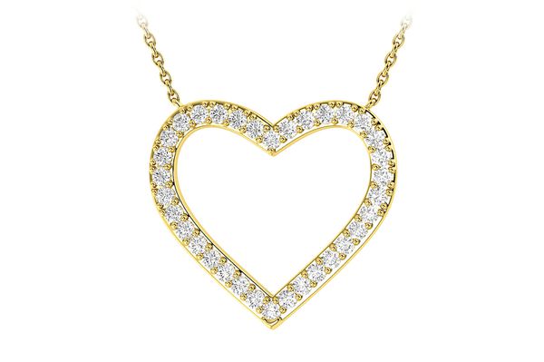 Open Heart Diamond Pendant Necklace Attached 14k Solid Gold 0.30ctw