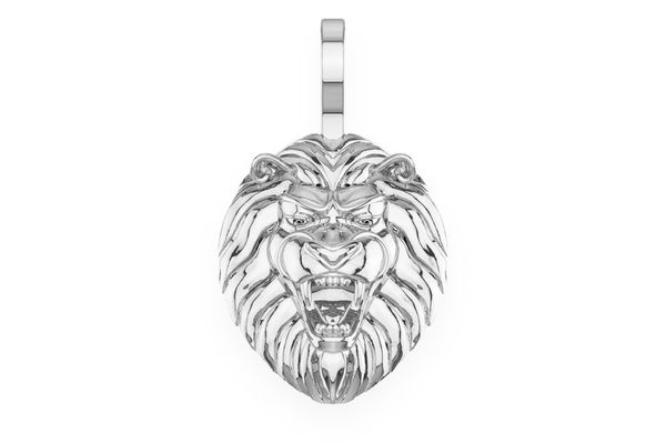 Striped Lion Pendant 14k Solid Gold 