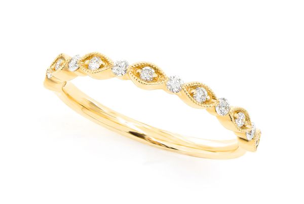 Stackable Diamond Band 14k Solid Gold 0.15ctw