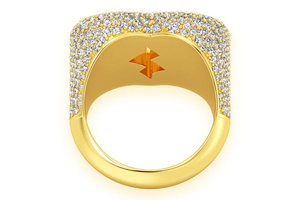 Broken Heart Signet Diamond Ring 14k Solid Gold 4.50ctw