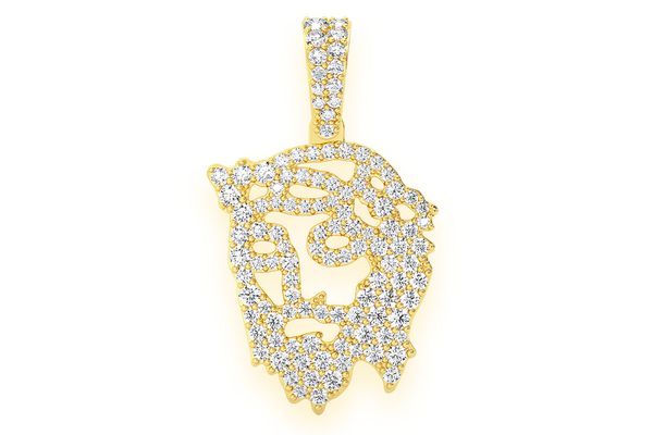 Jesus Silhouette Diamond Pendant 14k Solid Gold 0.65ctw