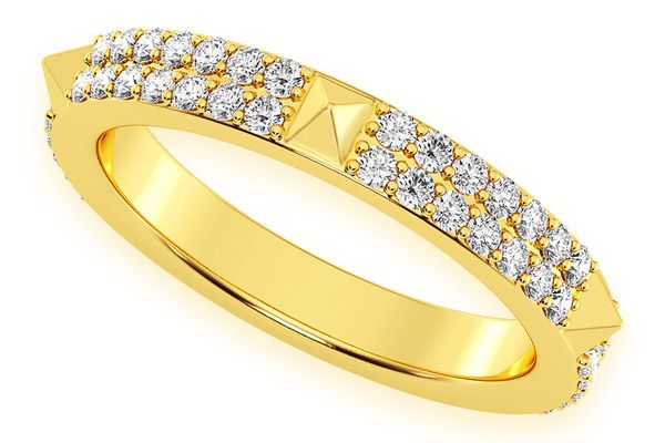 Two Row Spike Diamond Ring 14k Solid Gold 0.50ctw