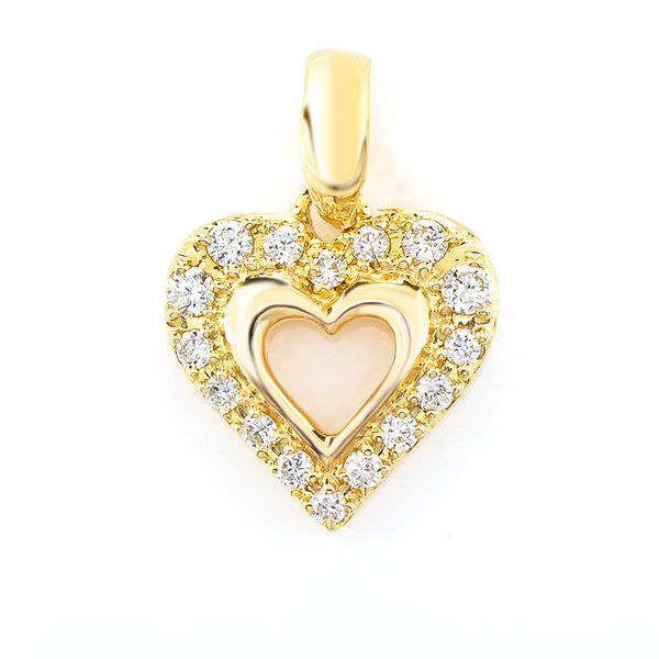 Open Heart Halo Diamond Pendant 14k Solid Gold 0.40ctw