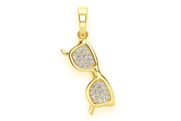 Sunglasses Diamond Pendant 14k Solid Gold 0.25ctw