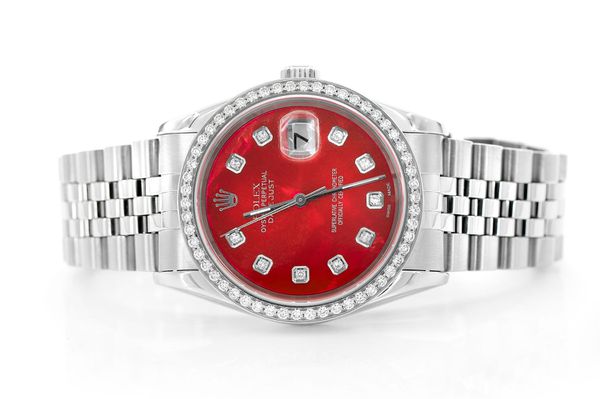 Rolex Datejust 36MM Steel (16234) - 1.00ctw Diamond Bezel