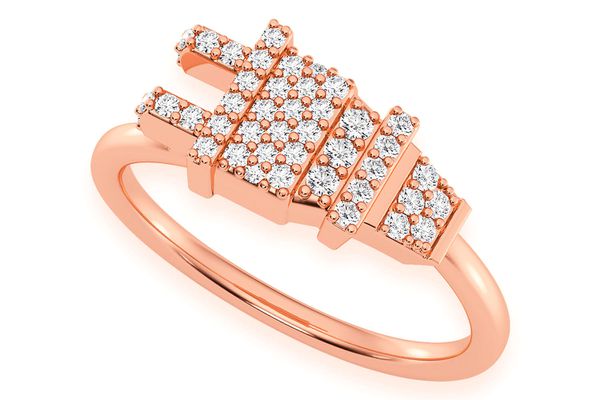 Plug Diamond Ring 14k Solid Gold 0.20ctw 