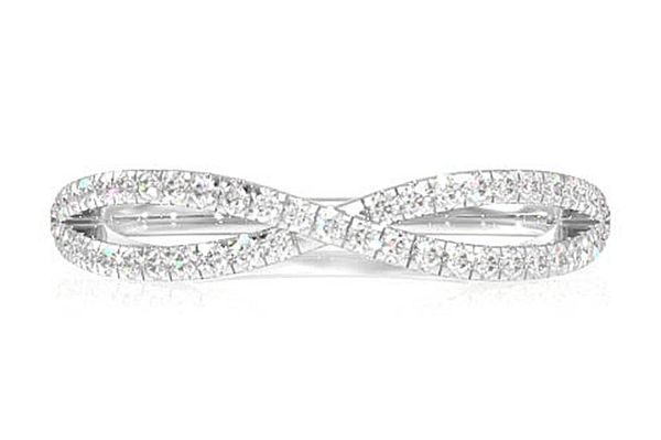 Infinity Crossover Diamond Band 14k Solid Gold 0.25ctw