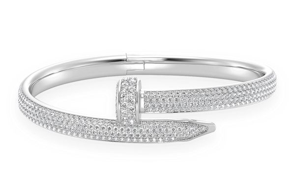 Small Nail Diamond Bangle 14k Solid Gold 2.75ctw