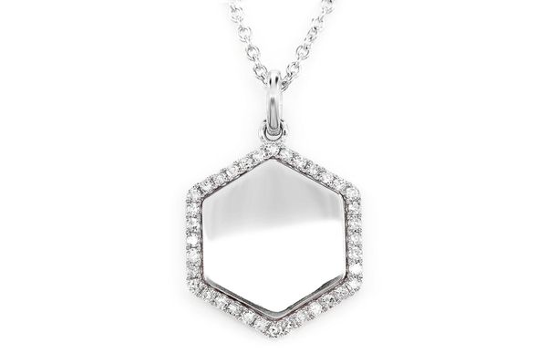 Halo Hexagon Pendant 14k   .15ctw