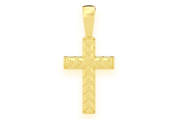 X Design Cross Pendant 14k Solid Gold