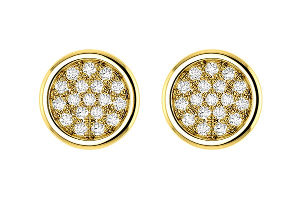 Bezel Set Cluster Stud Earrings 14k   