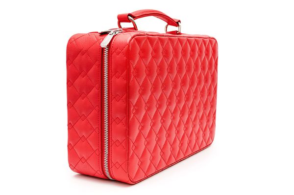 Icebox Leather World Traveler Jewelry Case - 4 Watches Red