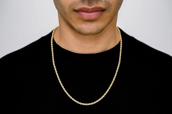 3.5MM Rope 14k Solid Gold Chain