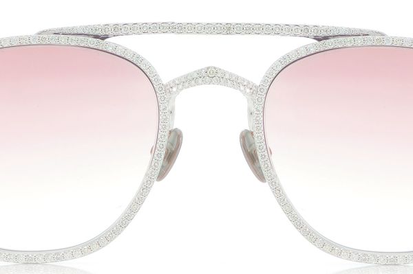 Cartier Glasses Iced Out Diamond Rims - Pink Fade Lens - 5.85ctw