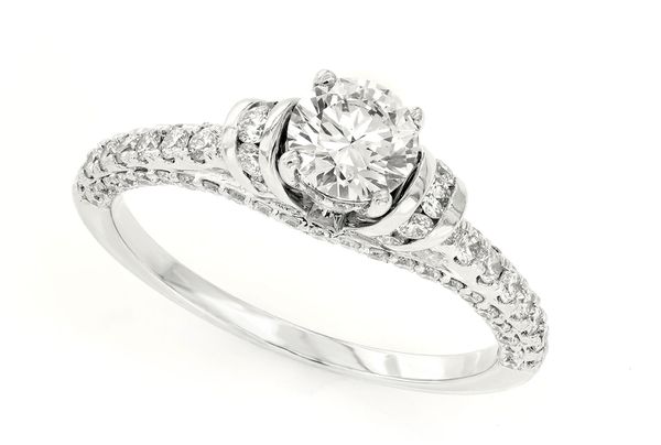 0.50ct Round Cathedral Engagement Ring - All Natural