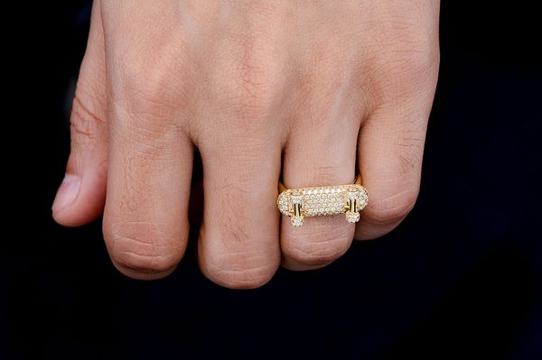 Skateboard Diamond Ring 14k Solid Gold 1.00ctw