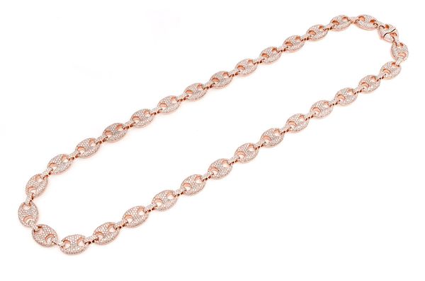 10MM Mariner Link Diamond Chain 14k Solid Gold 18.50ctw