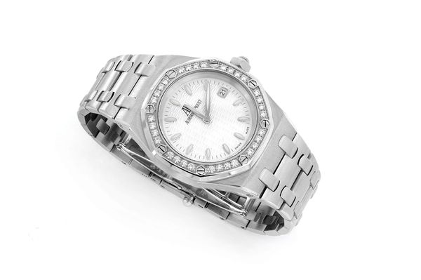 Audemars Piguet 33MM Royal Oak Steel Factory Diamond Bezel Ladies (quartz)