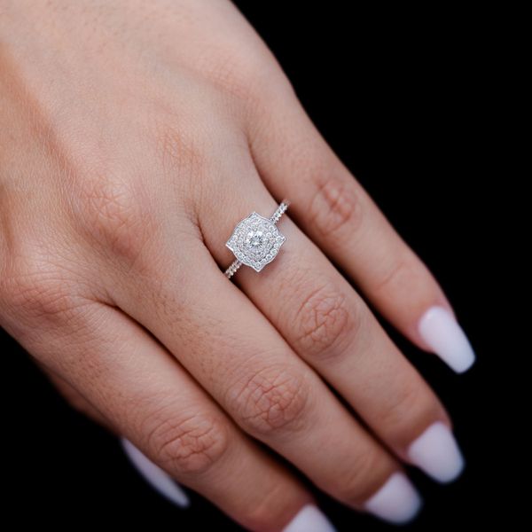 0.50ctw Double Layer Under Heart - Diamond Engagement Ring - All Natural