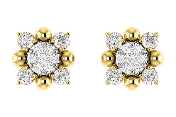 Starburst Stud Earrings 14k   