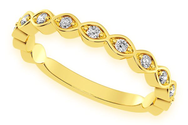 Marquise Bezel Shape Diamond Band 14k Solid Gold 0.20ctw