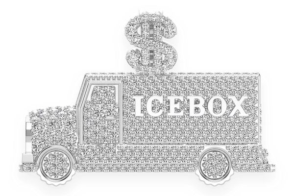 Icebox Money Truck Diamond Pendant 14k Solid Gold 1.50ctw