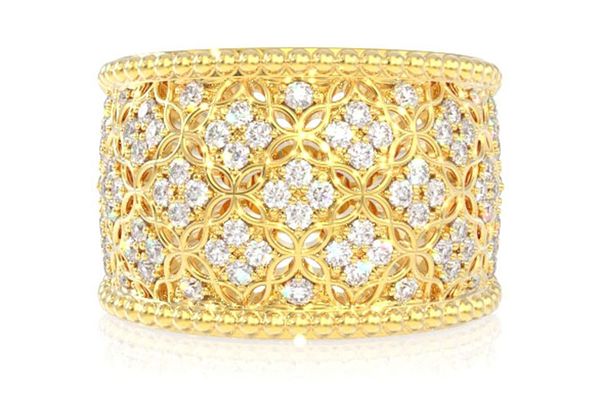 Milgrain Wide Diamond Ring 14k Solid Gold 0.90ctw