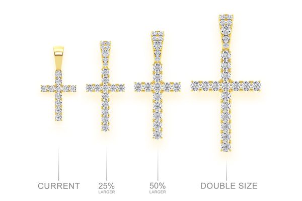 Miracle Set Cross Diamond Pendant 14k Solid Gold 0.15ctw