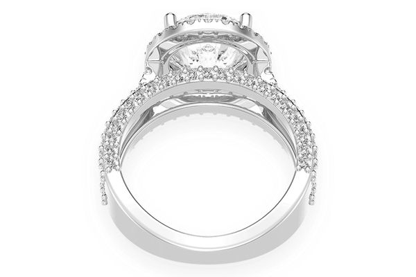 Tripp - 3.00ct Round Solitaire - Three Row - Diamond Engagement Ring - All Natural Vs Diamonds