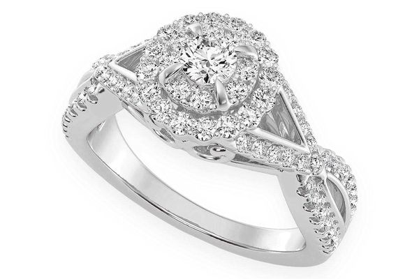 0.75ctw Round Double Band Round - Diamond Engagement Ring - All Natural