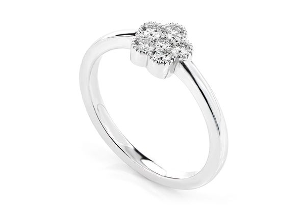 Diamond Milgrain Clover Engagement Ring - All Natural - 0.25ctw