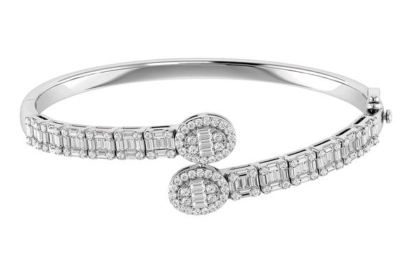 Diamond Bypass Bracelet 14k Solid Gold 2.85ctw