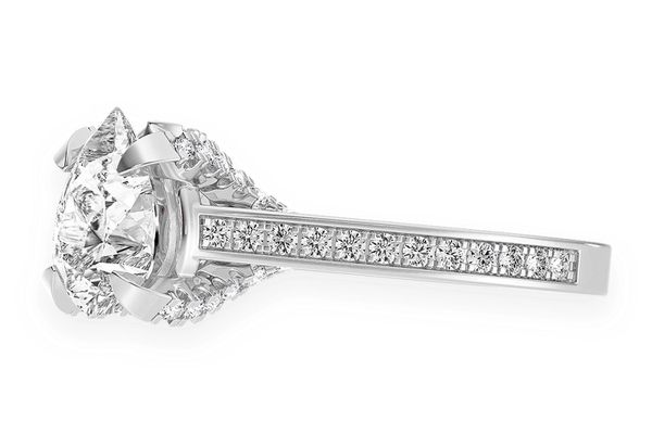 Chant - 1.50ct Pear Solitaire - Deluxe One Row Scallop - Diamond Engagement Ring - All Natural