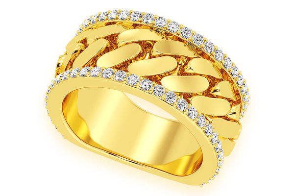 Cuban Diamond Ring 14k Solid Gold .85ctw