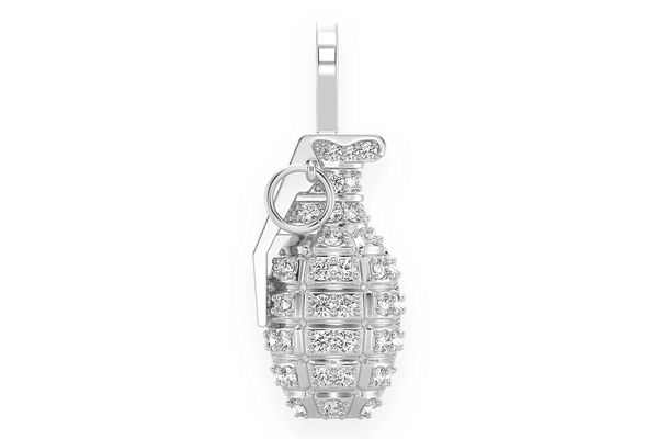 Grenade Diamond Pendant 14k Solid Gold 0.40ctw