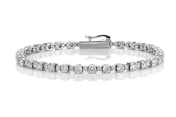 Alternating Size Diamond Tennis Bracelet 14k Solid Gold 5.25ctw